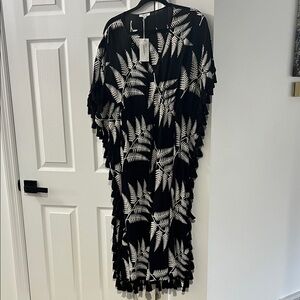 Black & White Fern Print Women's Dress NWT